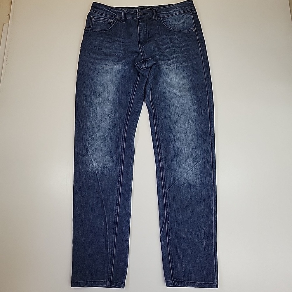 Lee Jeans Womens Size 16  Blue Relaxed Fit Straight‎ Leg Mid Rise Denim Stretch